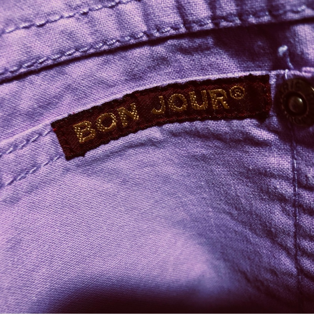Bonjour Purple lavender straight leg pants linen blend  size 11/12 vintage